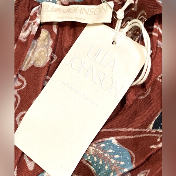 NWT Ulla Johnson Marisol Dark Red Floral Print Long Sleeve Silk Blouse - Sz 2 - Picture 5 of 7